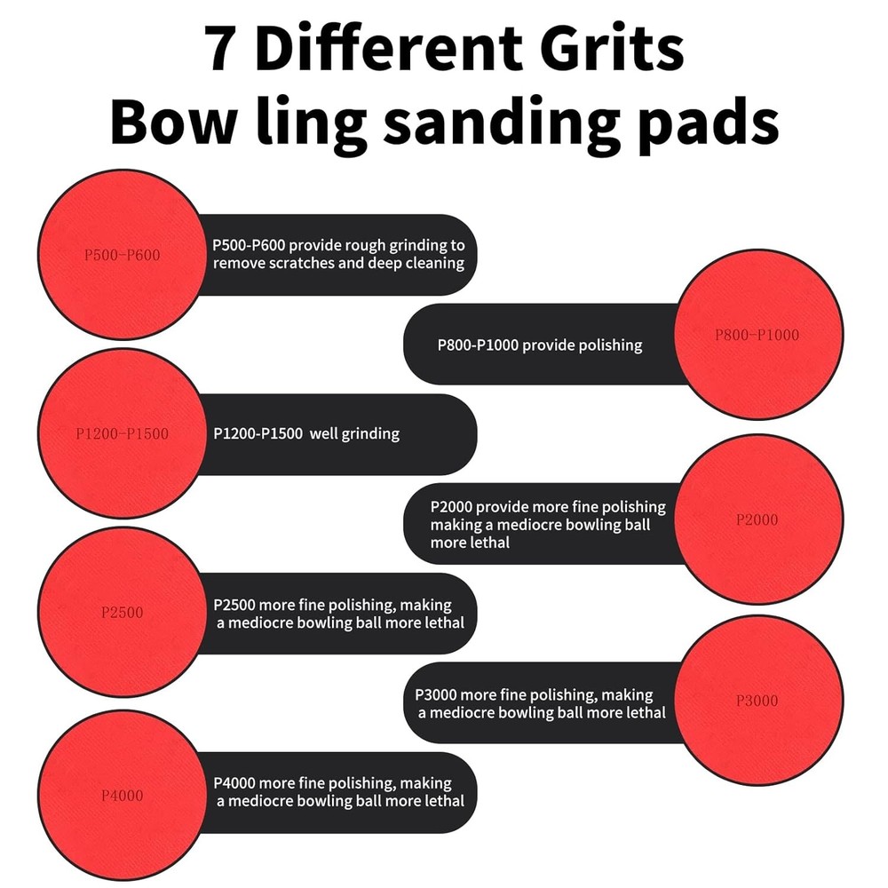 16 Pack Bowling Sanding Pads Accessories Ball Sand...