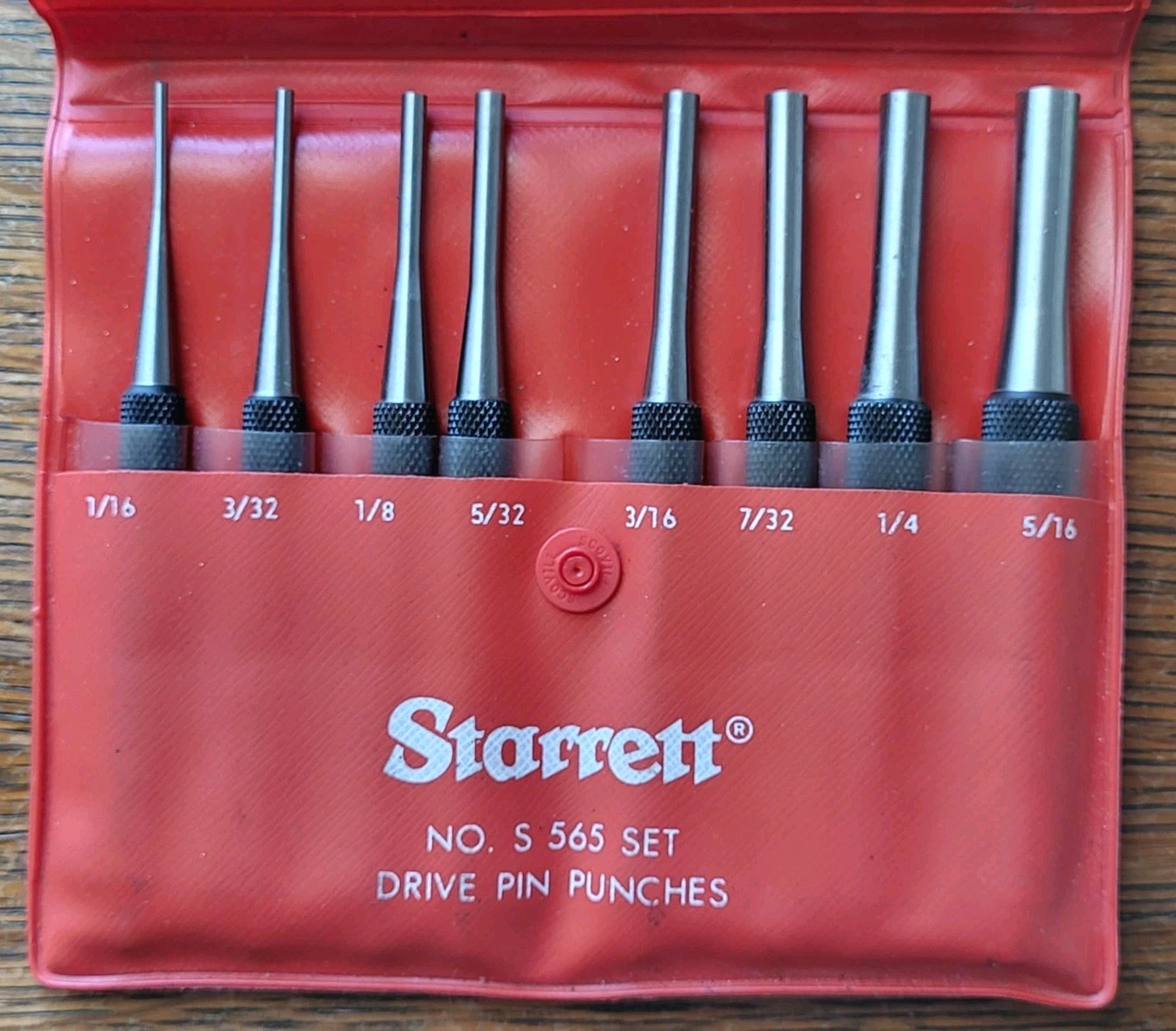 Starrett No. S 565 Drive Pin Punches Set (8) w/Pouch Machinist Tools USA