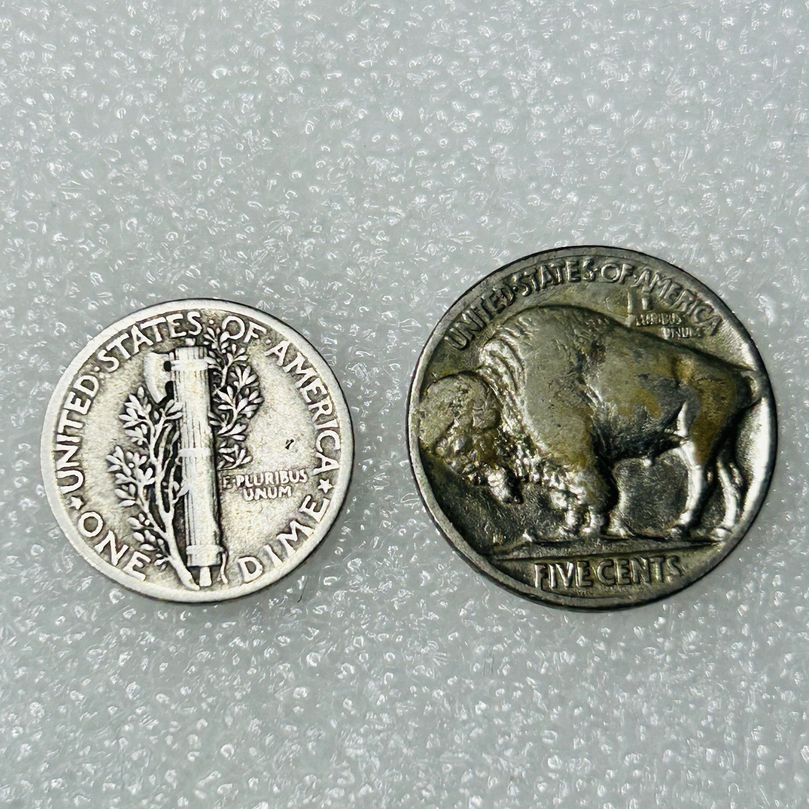 1935 Buffalo Nickel/1940 Mercury Dime Both P’s P3540