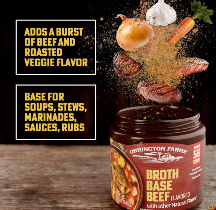 Beef Flavored Broth Base, Granulated Beef Flavored Bouillon, Versatile Usage, Se