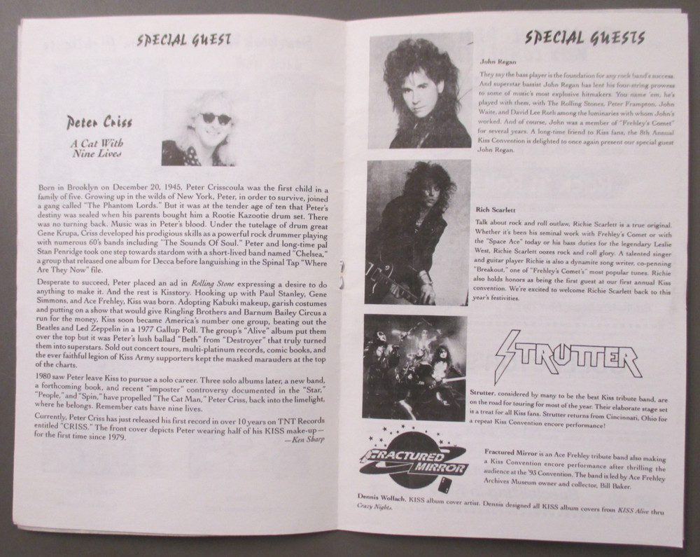 KISS Convention program 1994 signed by Peter Criss #000001 PLUS ticket + COA !
