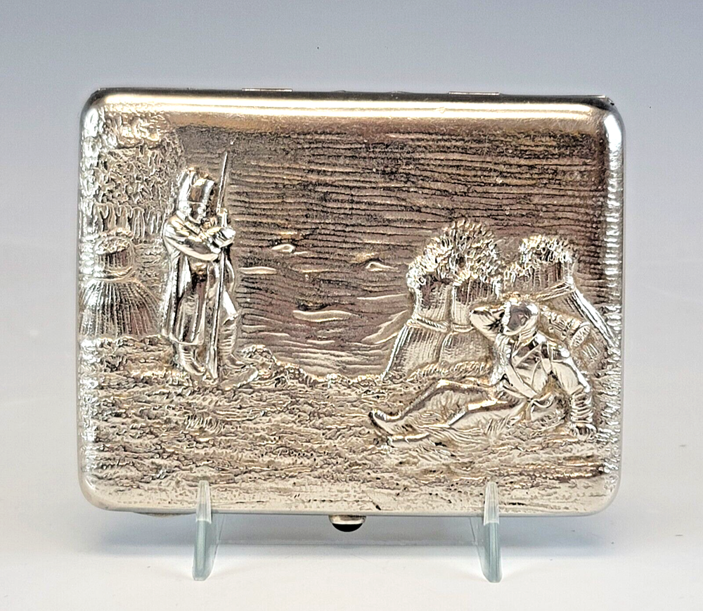 Large 19C Russian Silver Cast Cigarette Case