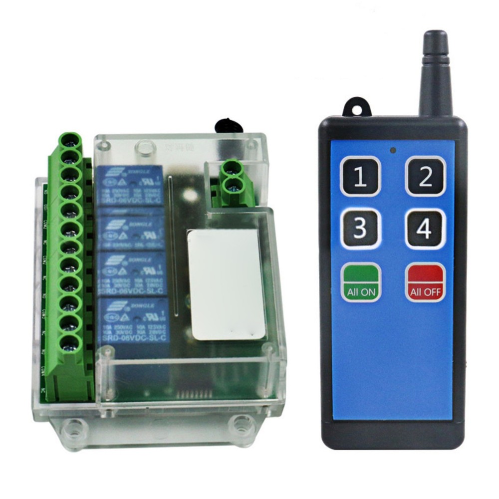 433mhz 4 Channels Remote Control Switch ON/OFF Relay Module Universal