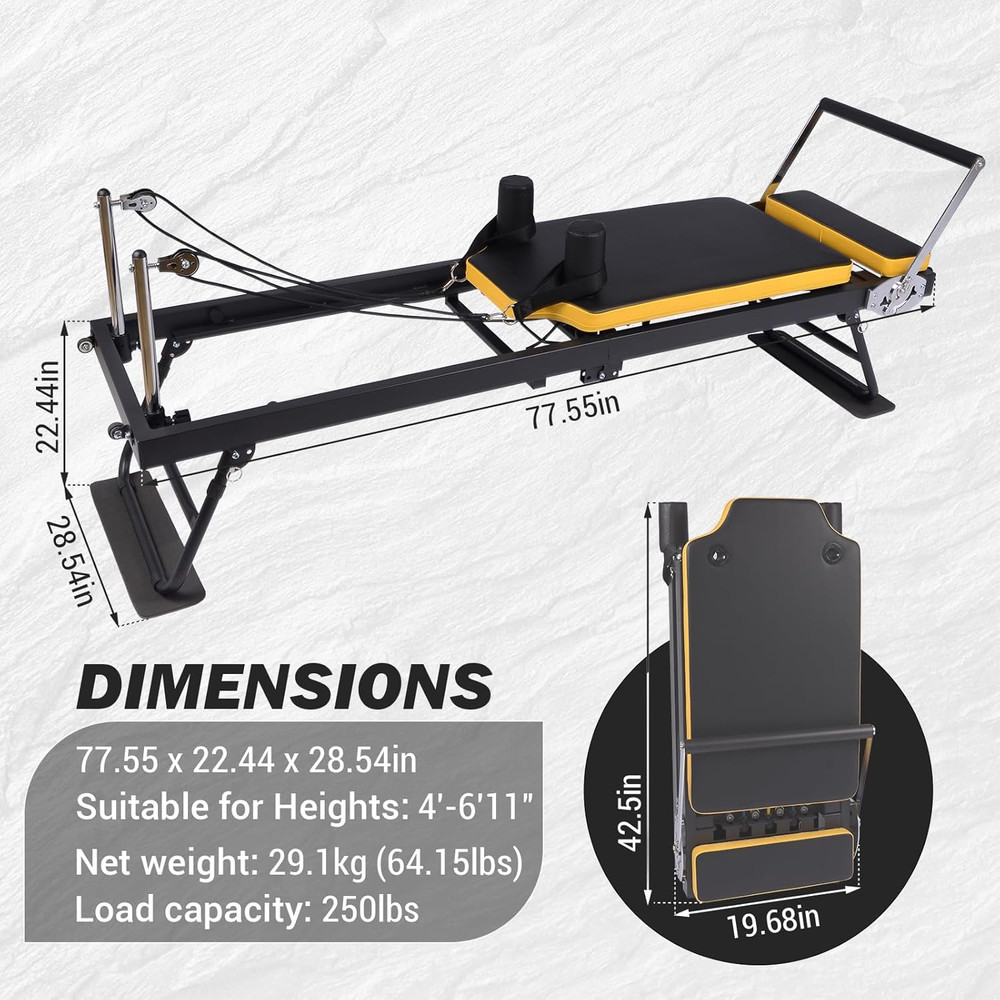 pro Foldable Pilates Reformer Machine