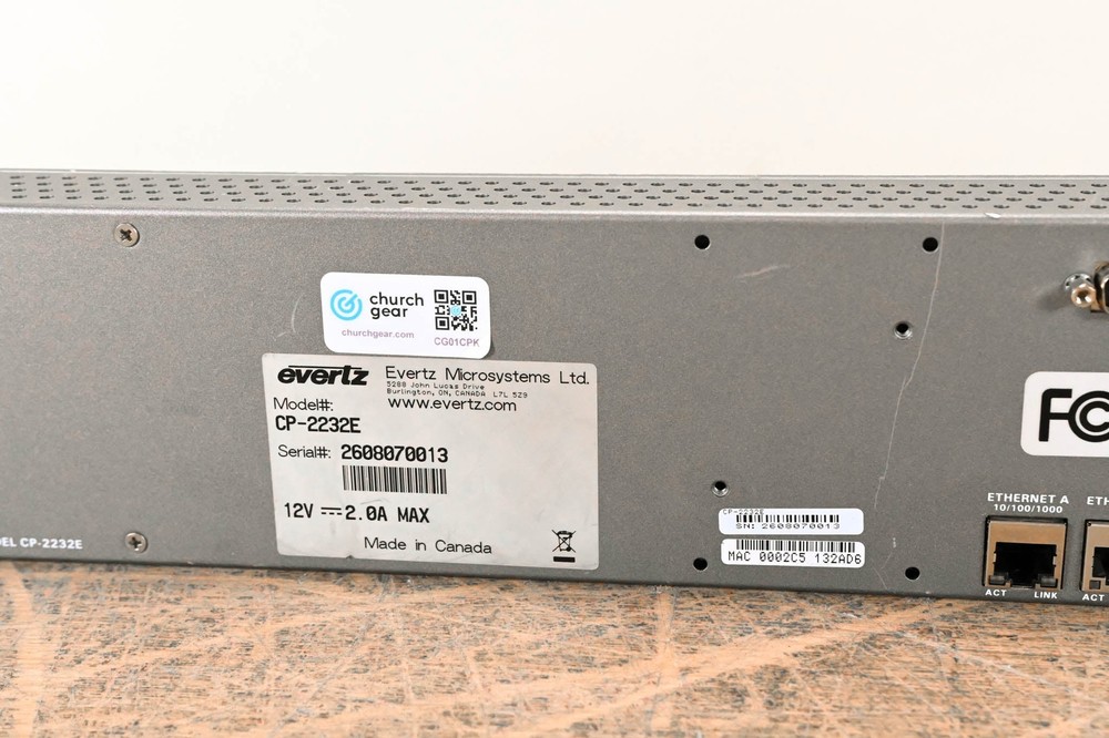 Evertz CP-2232E 2RU Advanced System Control Panel with 32 LCD Buttons CG01CPK