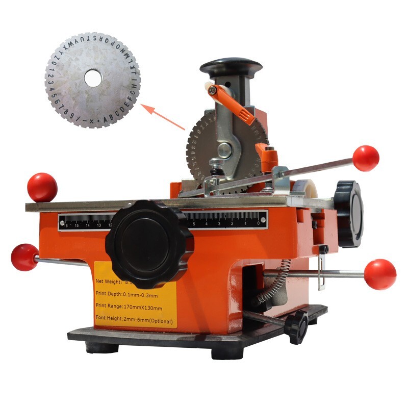 Metal Nameplate Marking Machine Semi-automatic 4mm Batch Number Printing Tool