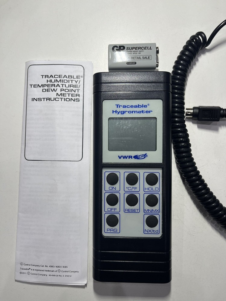 Traceable Hygrometer Thermometer with Memory and Probe by VWR