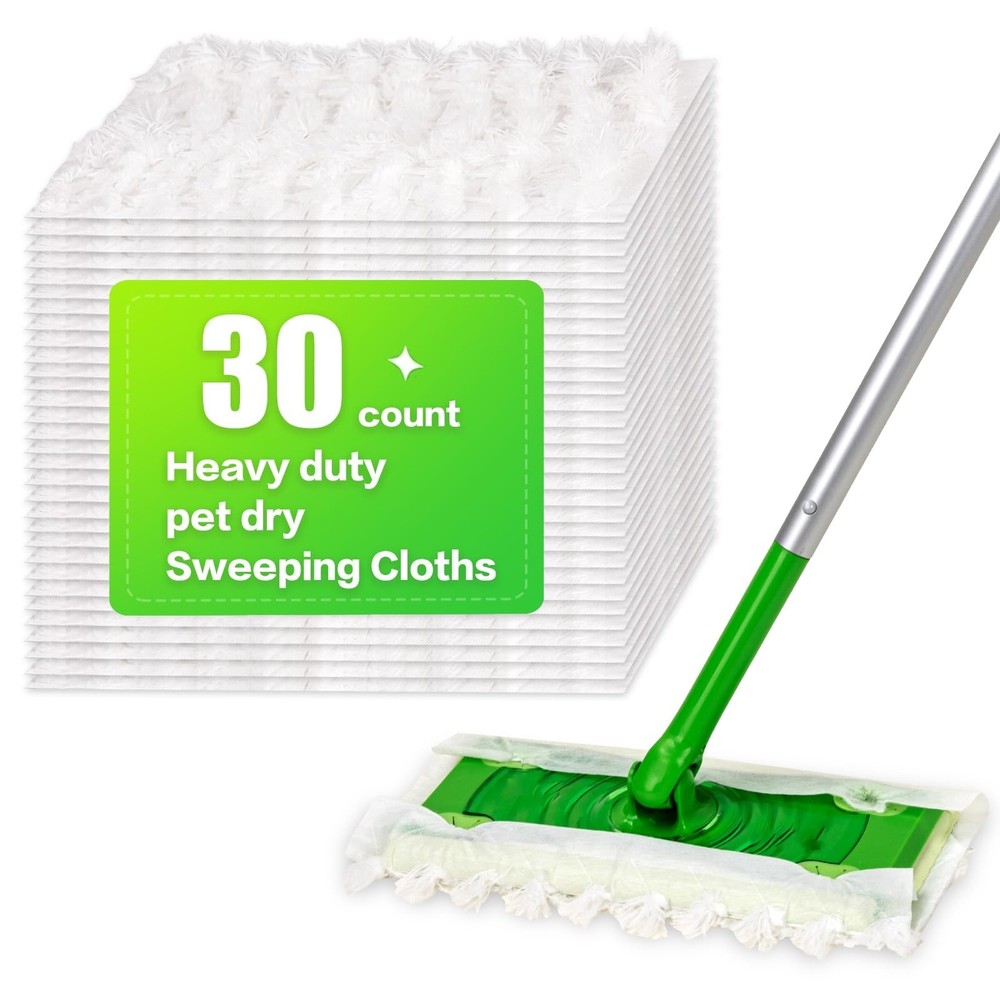 Heavy Duty Dry Sweeping Cloths Compatible with Sweeper Mop, Microfiber Duster...