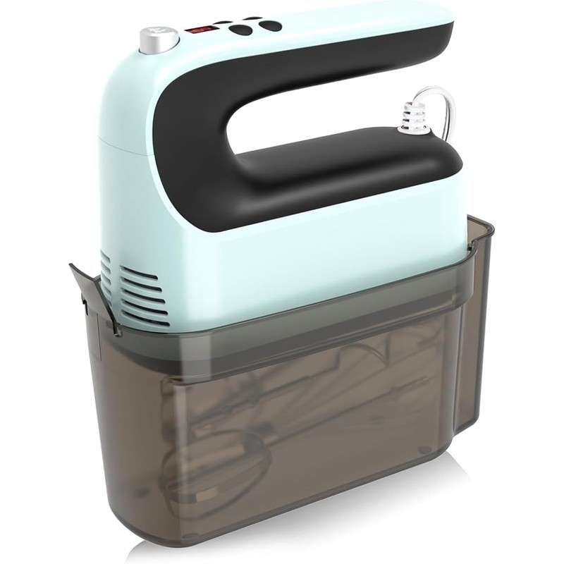 9 Speed Hand Mixer 400W Lightweight Touch Control Quiet Digital Display Blue
