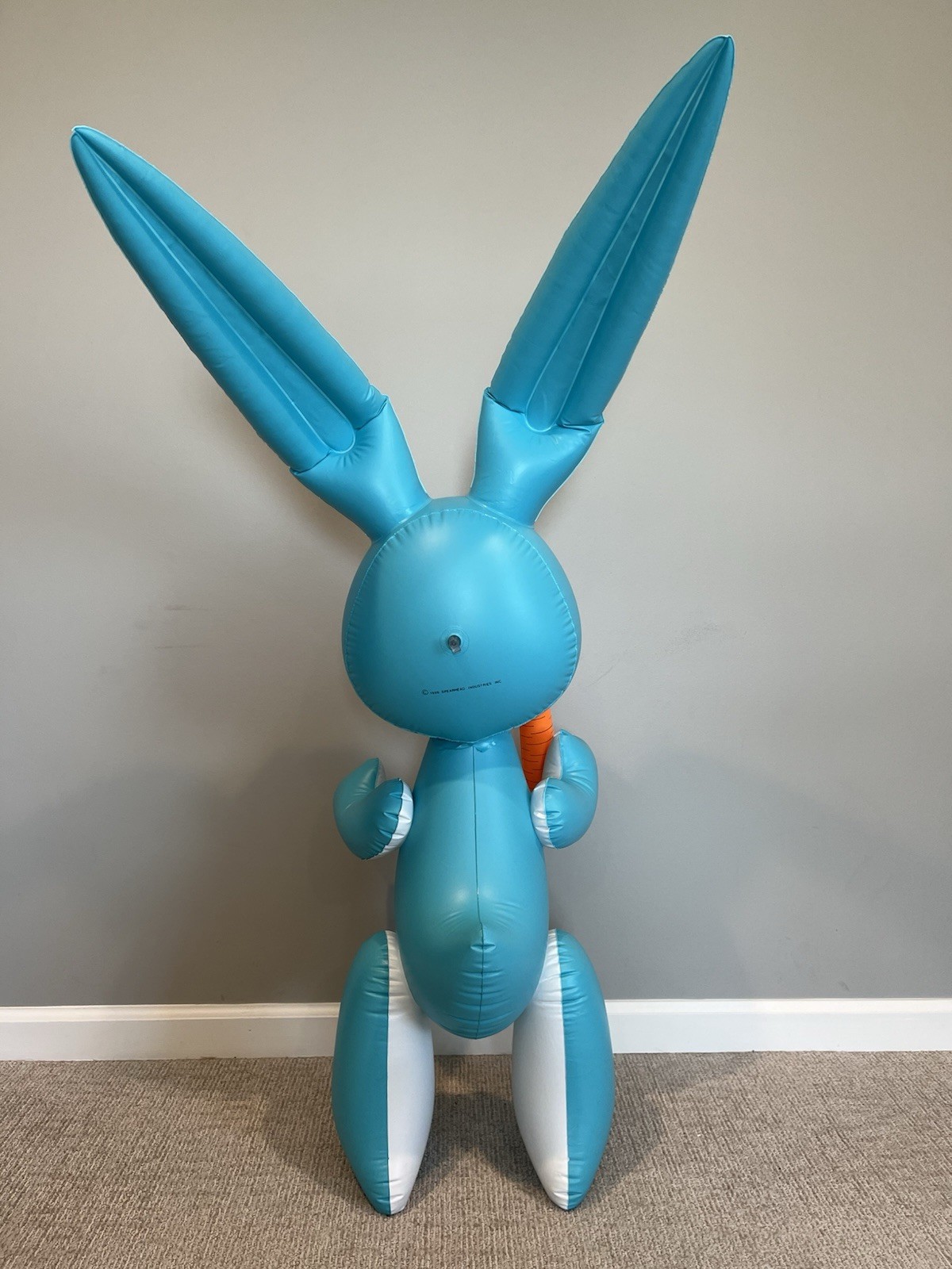 Vintage Dudley’s Inflatable Bosley Bunny 60” Blue Easter Bunny Decoration