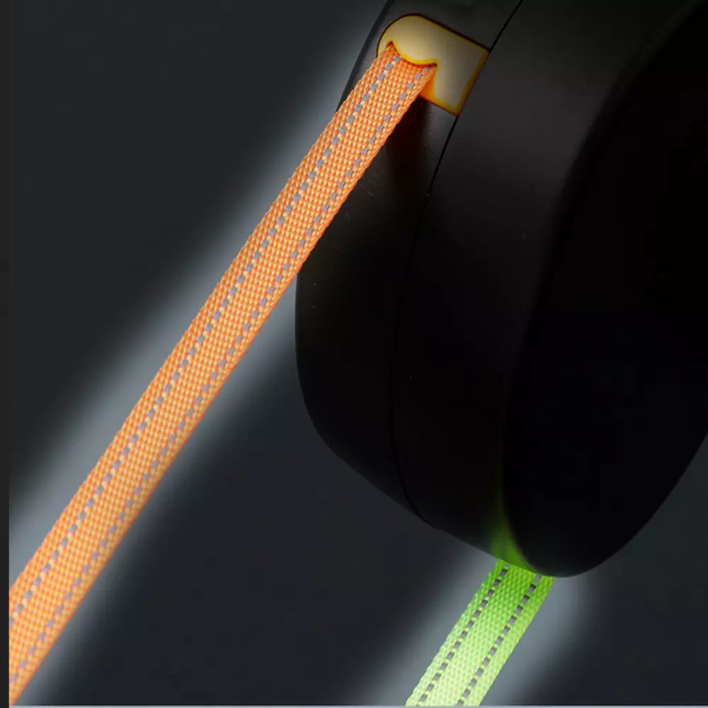 Retractable Reflective Dual Pet Leash Lead 360Swivel Double Dog Walking Leash A+