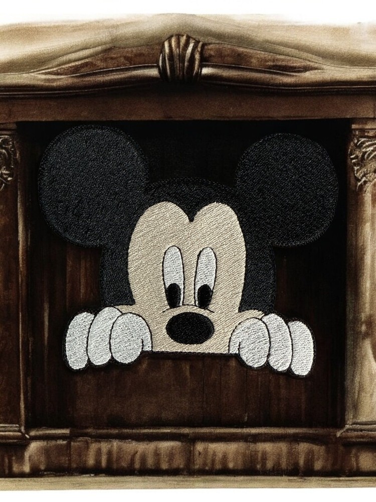Peek A Boo Mickey Patch 4.91" X 3.93"