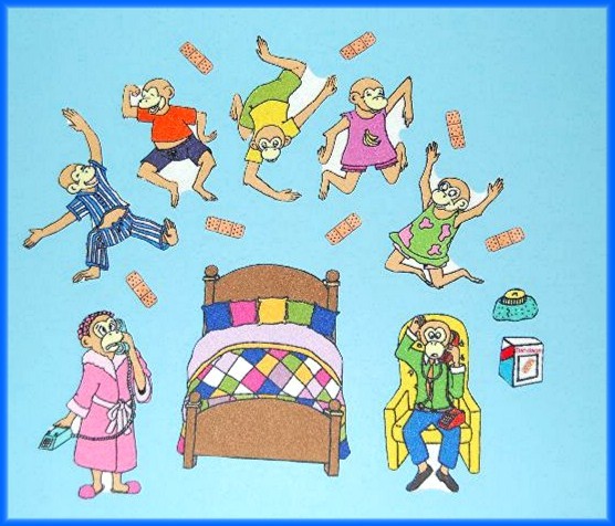 5 Little Monkeys Jumping on the Bed Felt / Flannel Board Set