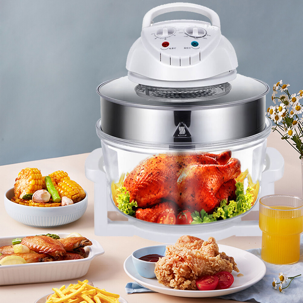 Airy Fryer, Glass Air Fryer, 360° Viewable Airy Fryer with Expansion Ring