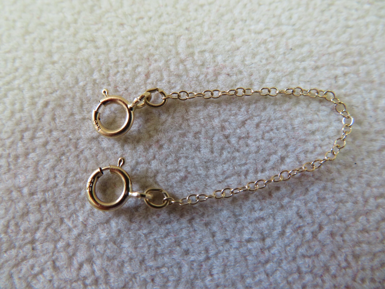 2 5/8" 14K Solid Yellow Gold Safety Chain Extender 1.2 mm x 65 mm