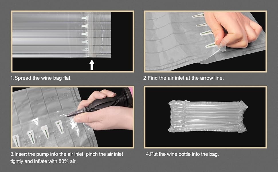 Reusable & Inflatable Wine Bottle Protector For Luggage