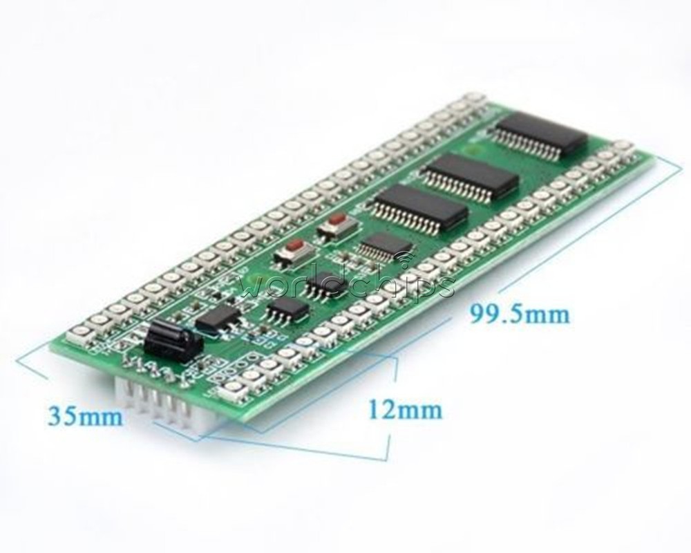 MCU RGB Display Pattern Dual Channel 24 LED VU Level Indicator Meter F Amplifier