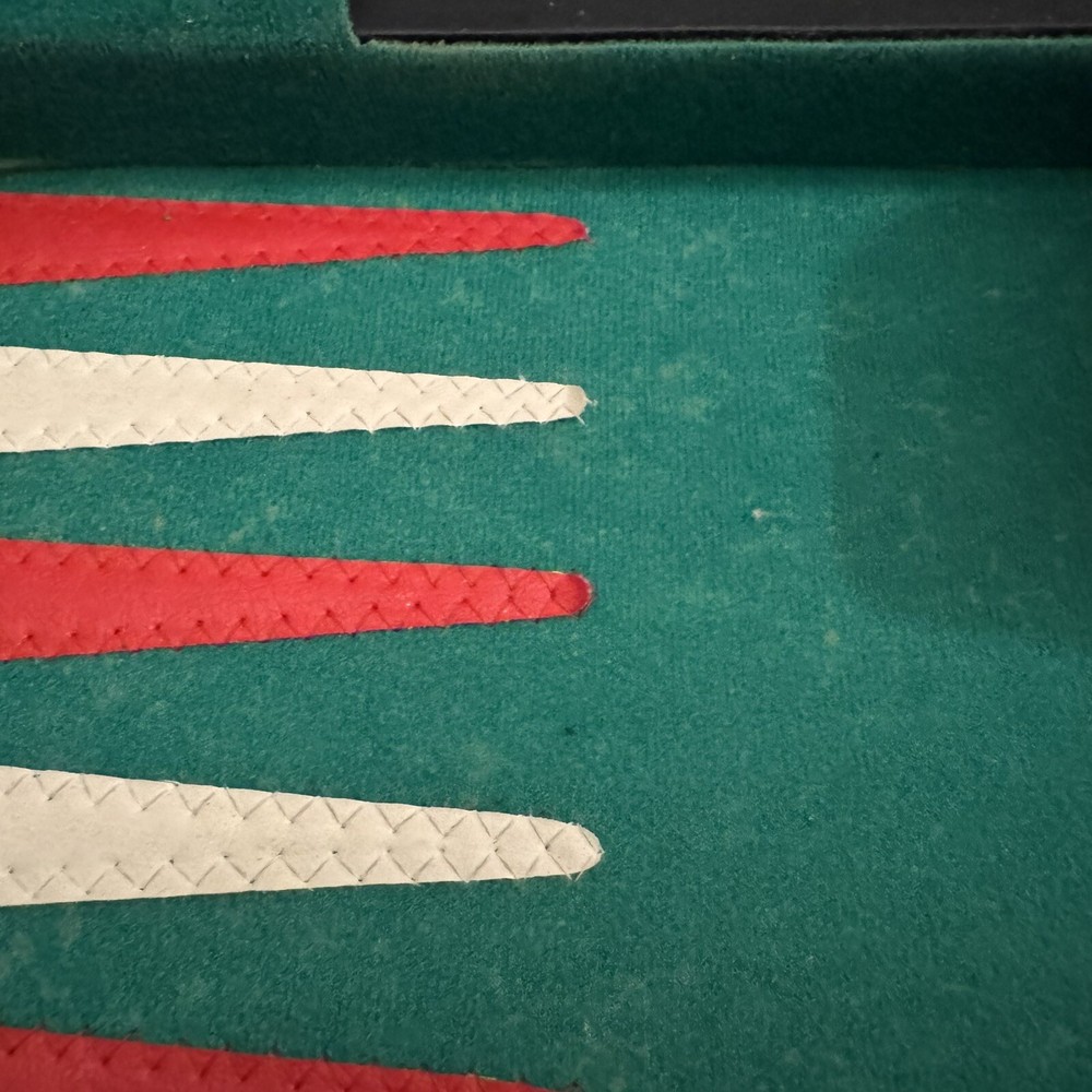 VTG Backgammon Set Bakelite 32 Red Cream Pieces