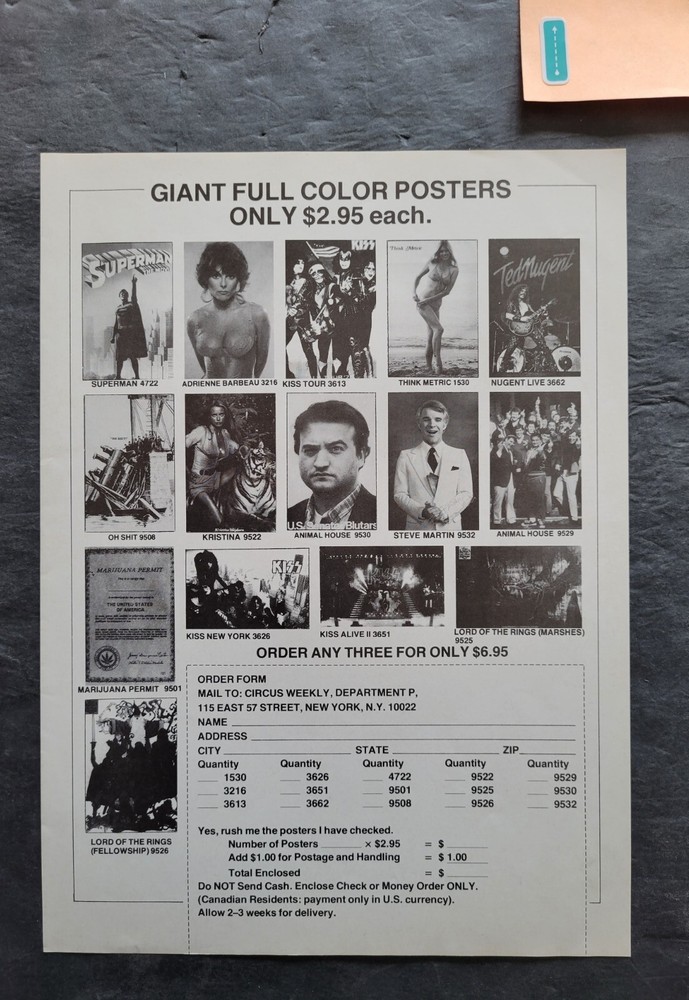 Kiss Giant Posters Order Form Promo Print Advertisement Vintage 1979