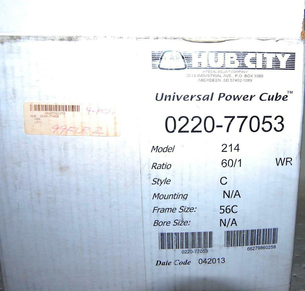 HUB CITY 22077053 GEAR REDUCER