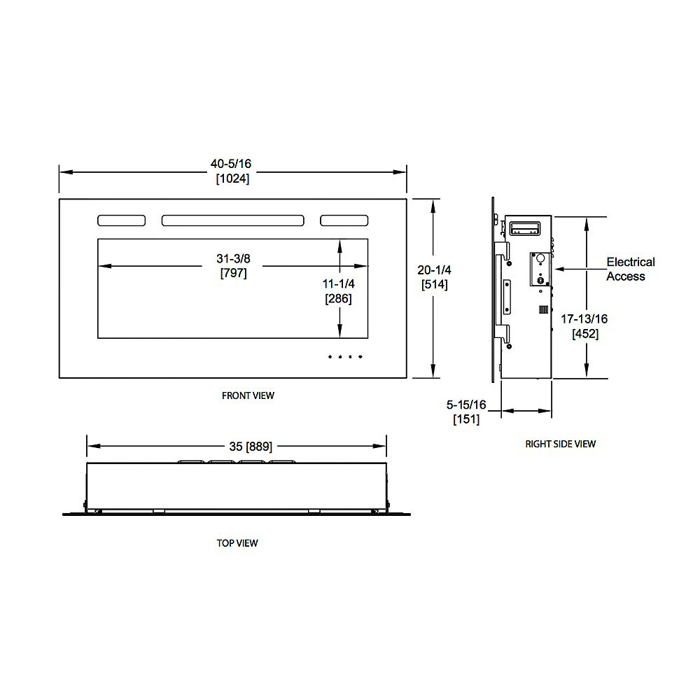 SimpliFire Trim Kit for Recessed Electric Fireplace
