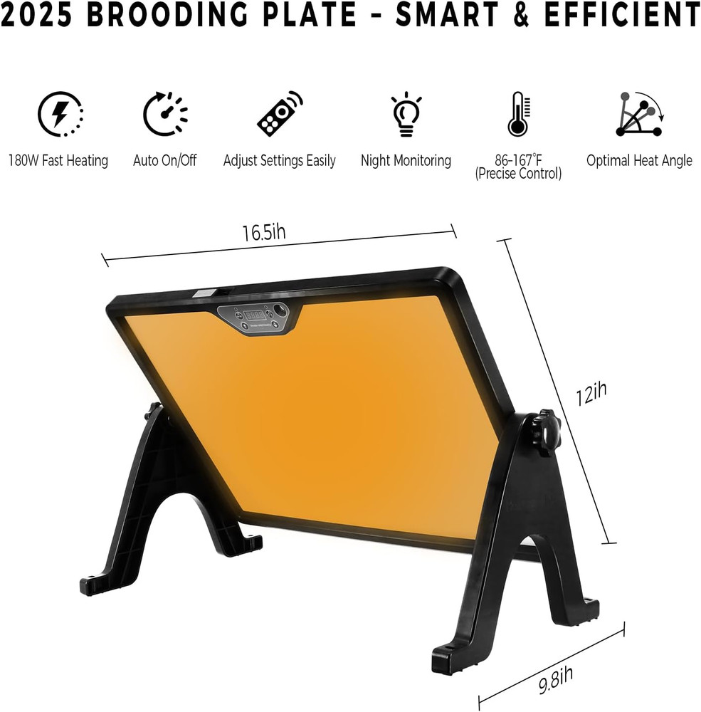 16" X 12" Chick Brooder Heating Plate with anti Stand Cone Heater for Chicks