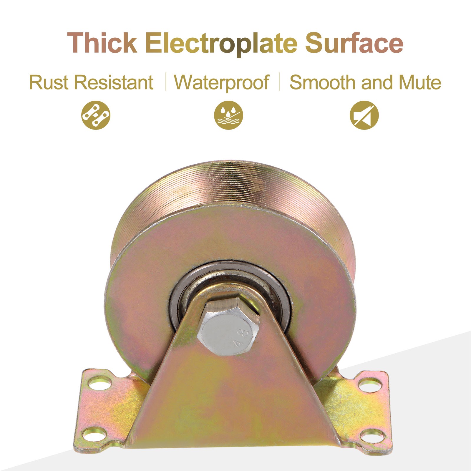 4 Pcs 3" V Groove Rigid Caster Wheel For GARAGE DOOR 1102 lbs Capacity/Wheel