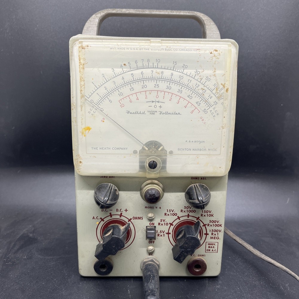 Vintage Heathkit Precision ￼Vacuum Tube Voltmeter VTVM Working