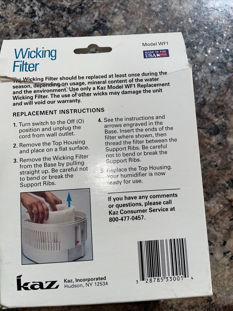 New KAZ Wicking Filter Evaporated Replacement Filter Model WF1
