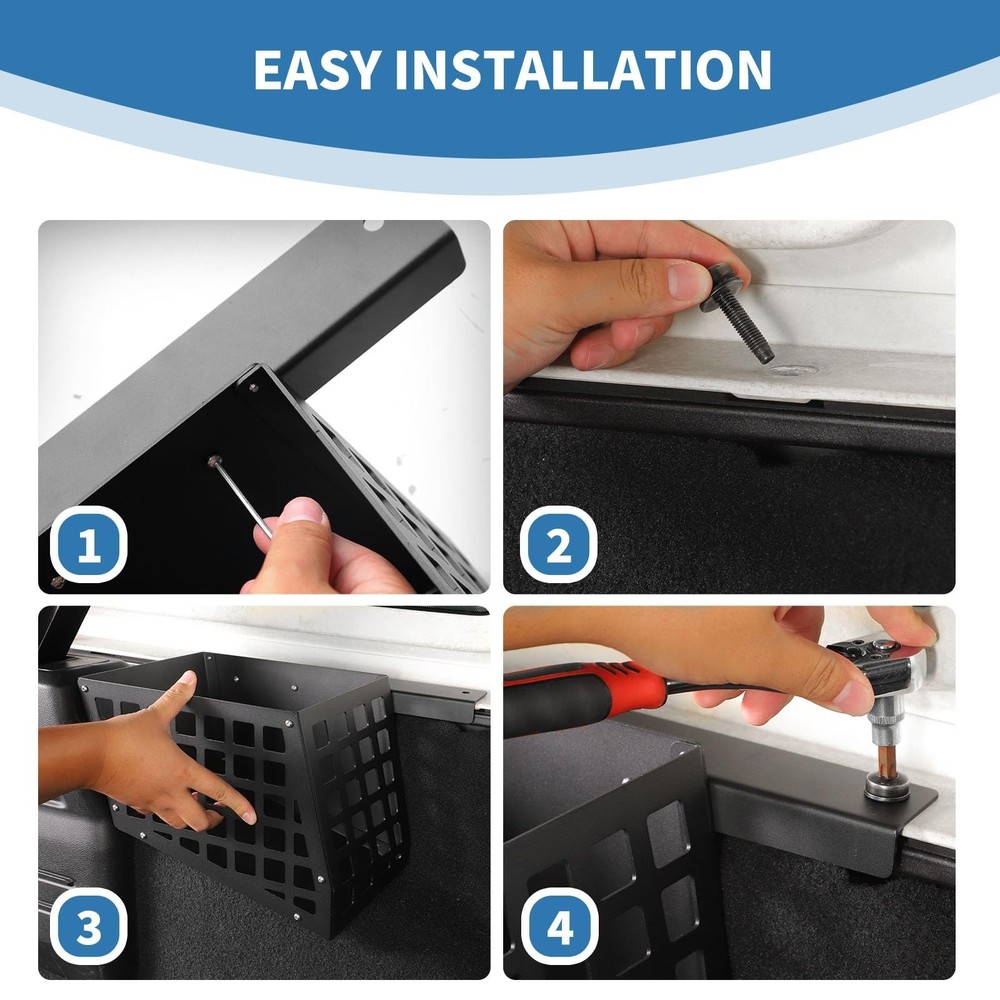 for Jeep JLU Trunk Left Side Cargo Rack Shelf Organizer Modular Storage Box B...