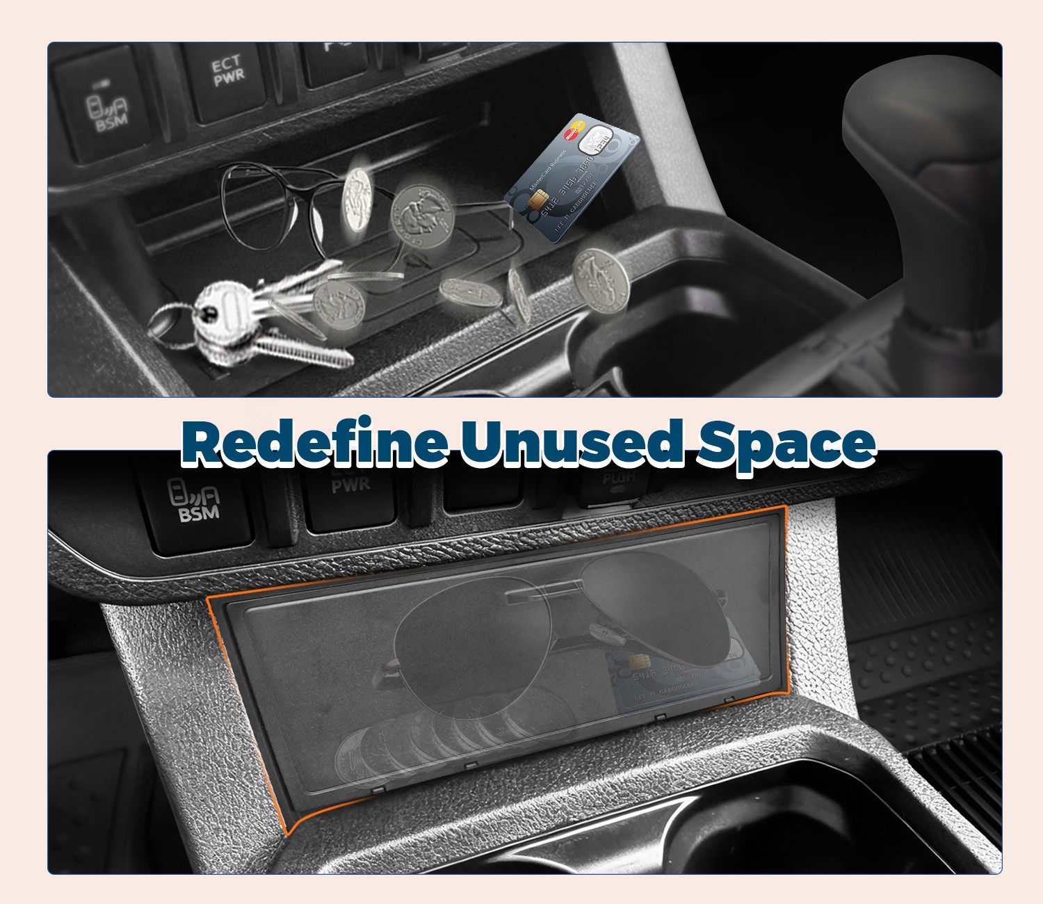 For Toyota Tacoma 2023-2016 Accessories Hidden Center Console Storage Cover Lid