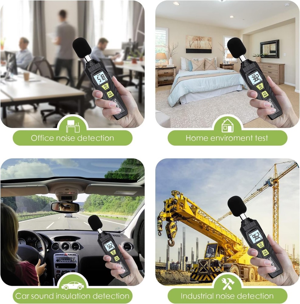 Accurate Decibel Meter with Backlit LCD - Lightweight Sound Level Measurement