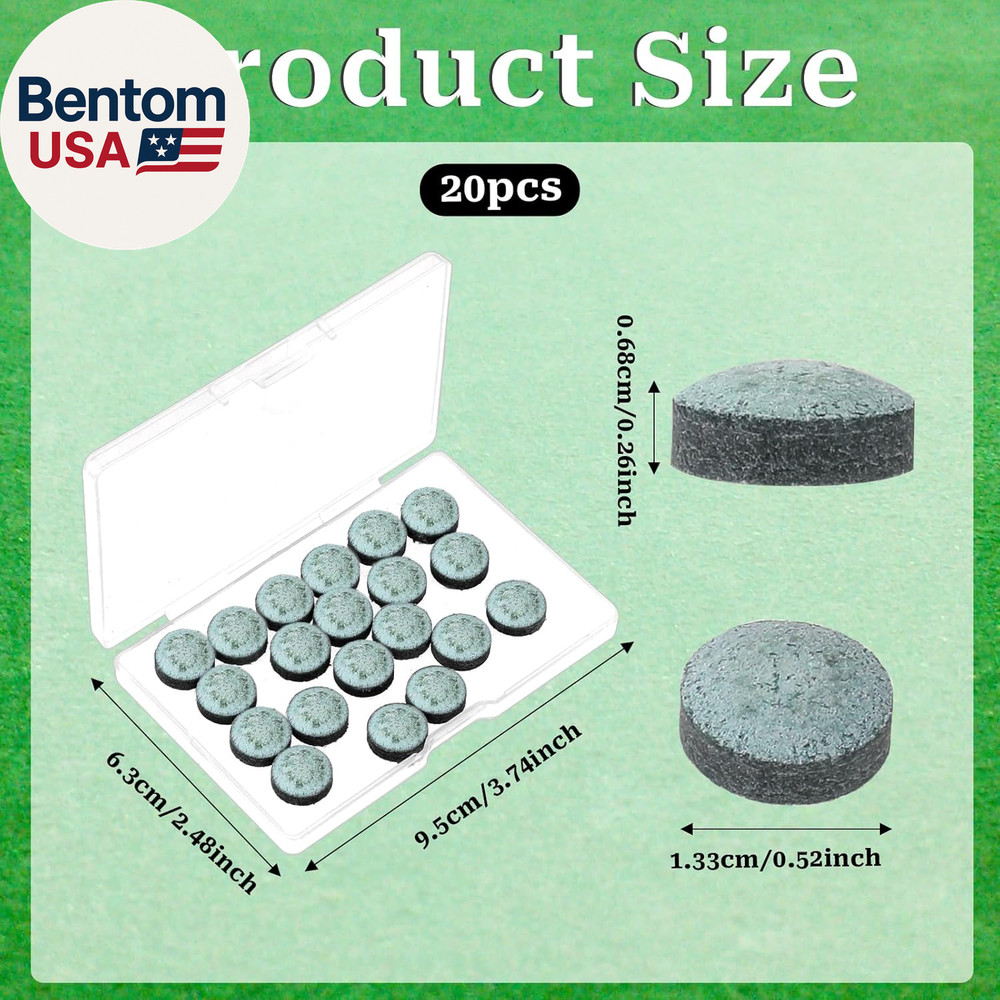 Billiard Pool Cue Tips Pool Stick Replacement Tips with Storage Box for Pool Cue