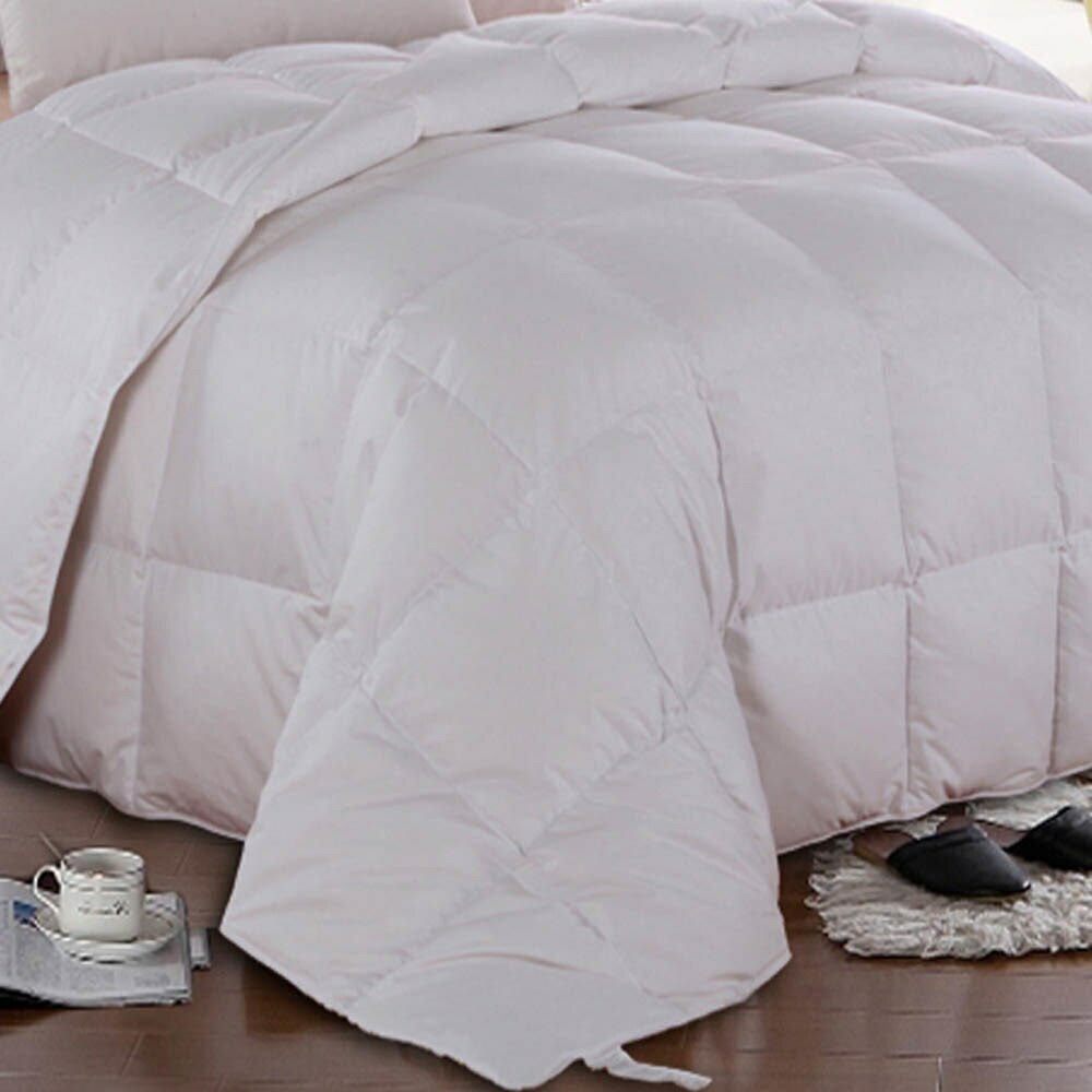 Oversized Goose Down Comforter All Season Cotton 300 Thread Count Duvet Insert