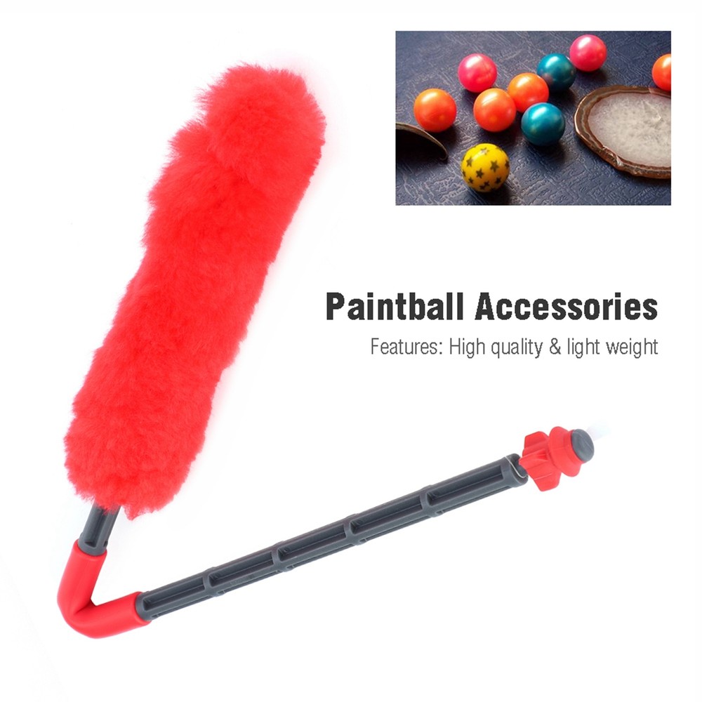 (red)Wool Paintball Barrel Single Swab Squeegee Buffer Cleaning Accessories