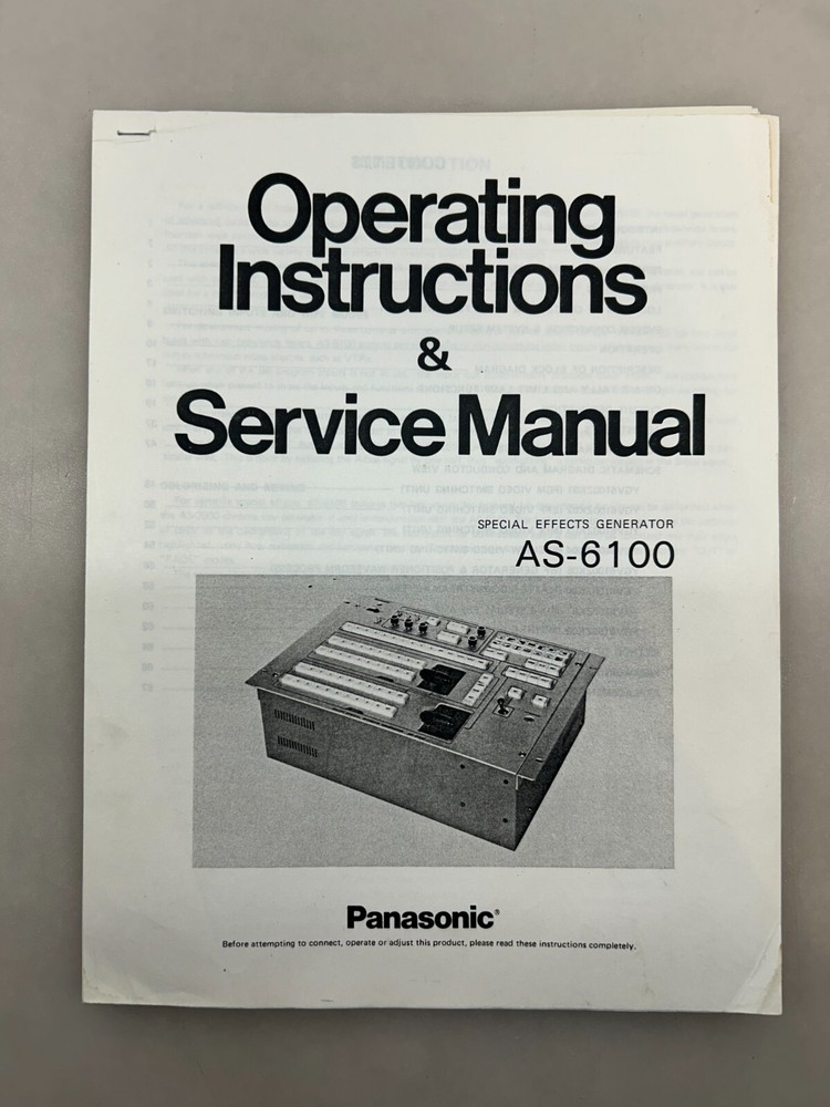 Panasonic AS-6100 Original Service Manual Free Shipping