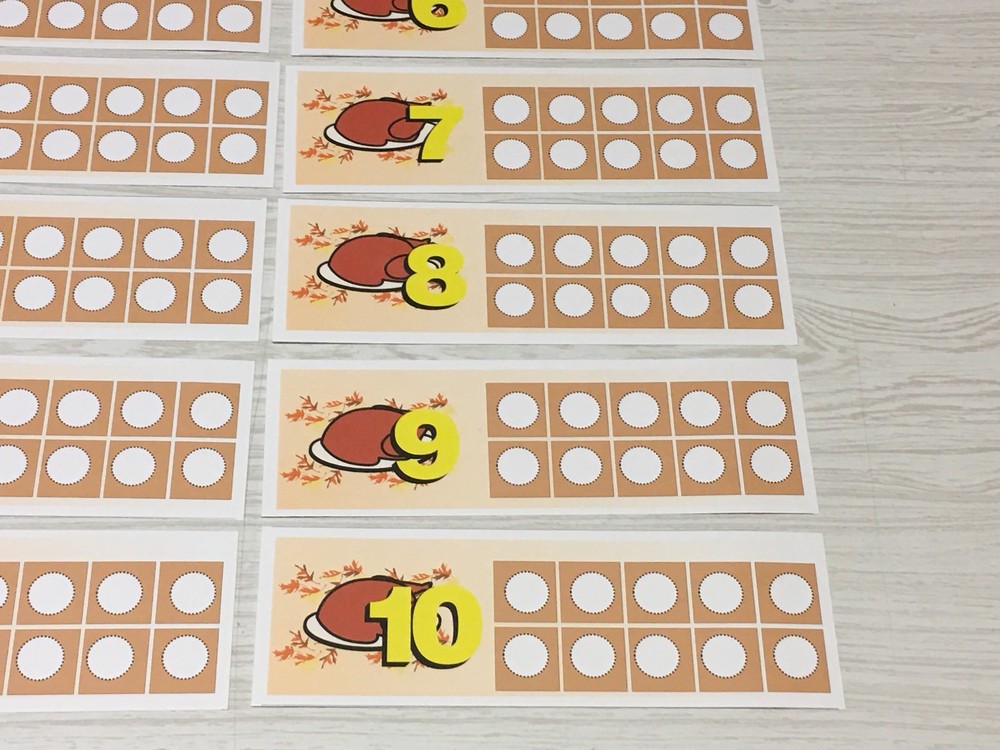 Thanksgiving -Turkey Dinner Ten-Frames - Laminated Activity Set - Teaching