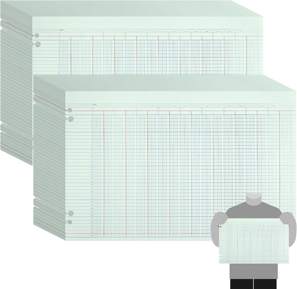 200 Pcs 30 Columns Accounting Ledger Book Columnar Pad Sheet Ruled Ledger...