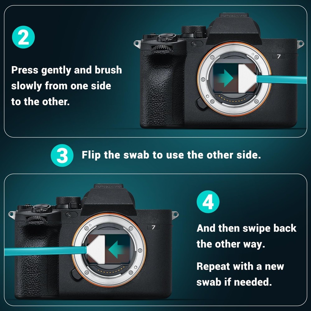 20pcs Full Frame Camera Sensor Cleaning Kit, Lens Solution, 24mm Swab, 30ml C...