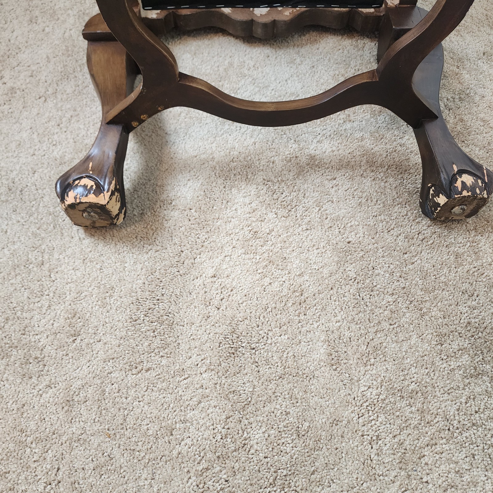 Vintage Pair of Georgian Style Walnut Foot Stools Mid-Century Vintage 1960–1970s