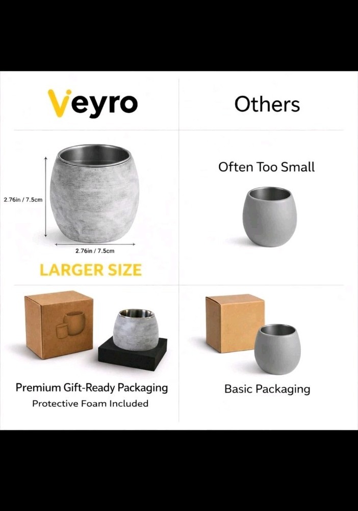 Veyro Sauna Diffuser – Natural Stone Aroma Cup for Essential Oils, Gray