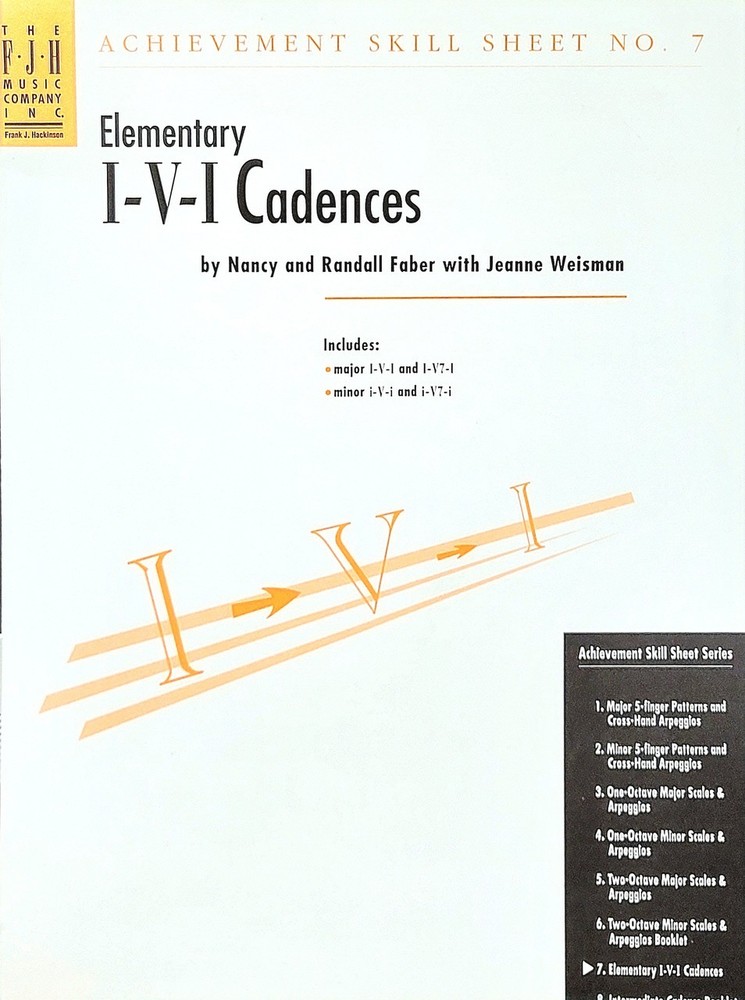 Elementary I-V-I Cadences - Achievement Skill Sheet No. 7