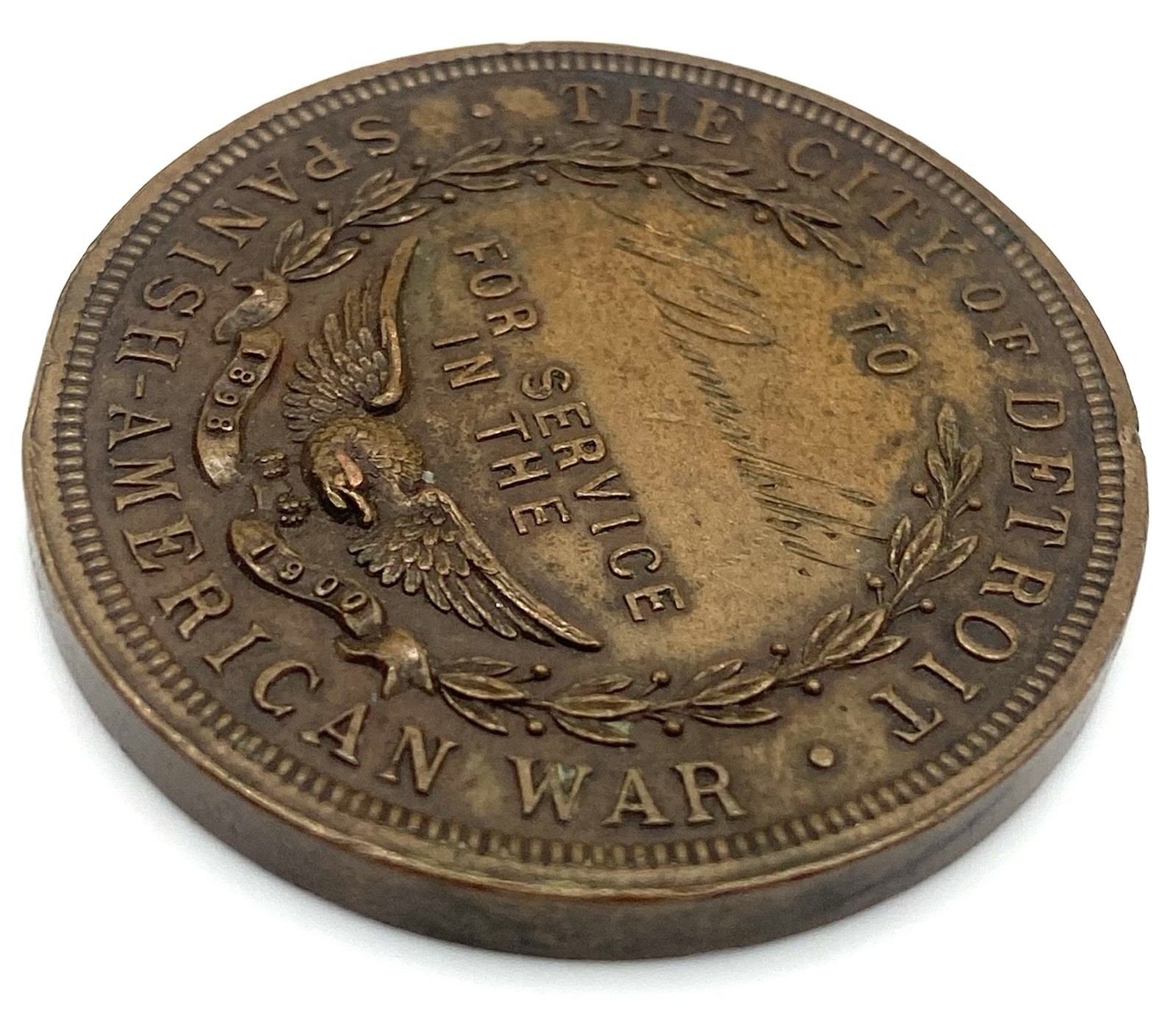 1701 - 1901 City of Detroit Spanish-American War Veteran’s Medal 38 mm