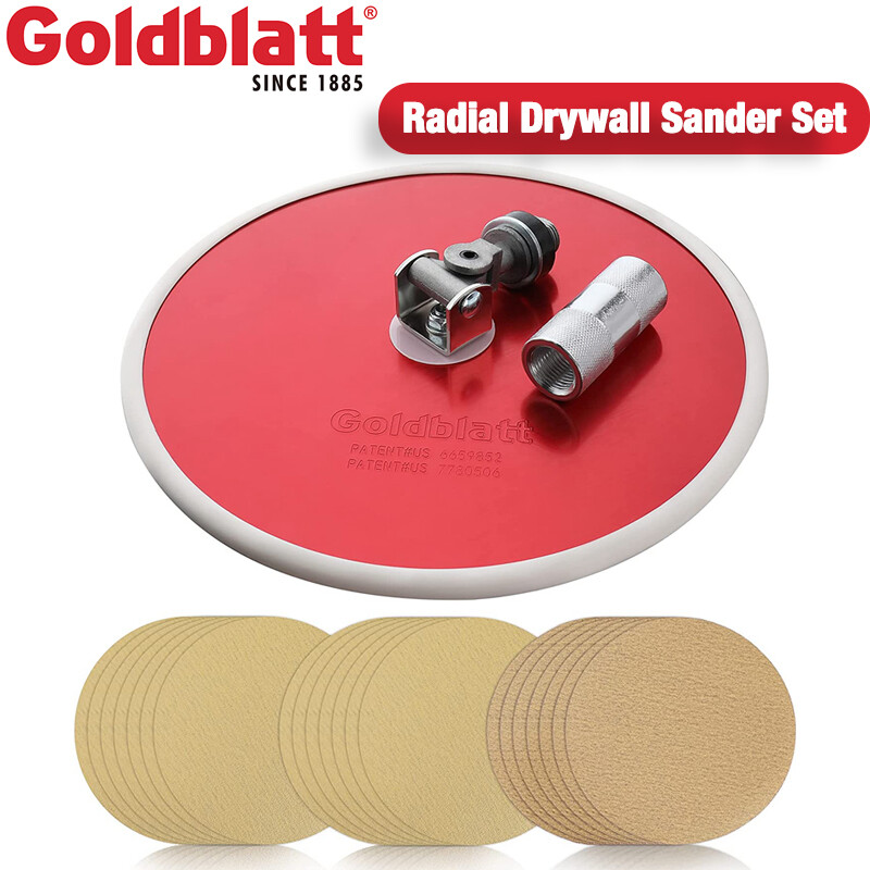 Goldblatt Drywall Sander 9" 30pc Sanding Discs-Hook Loop 80 x 100/180 Mixed Grit