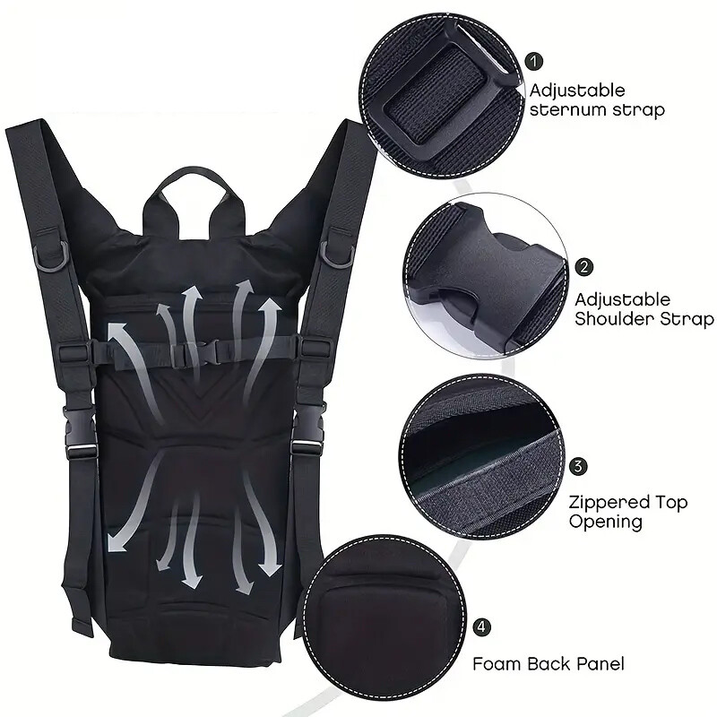 Water Bladder Backpack Nylon Tactical Hydration Pack Bag Running Jogging Cycling