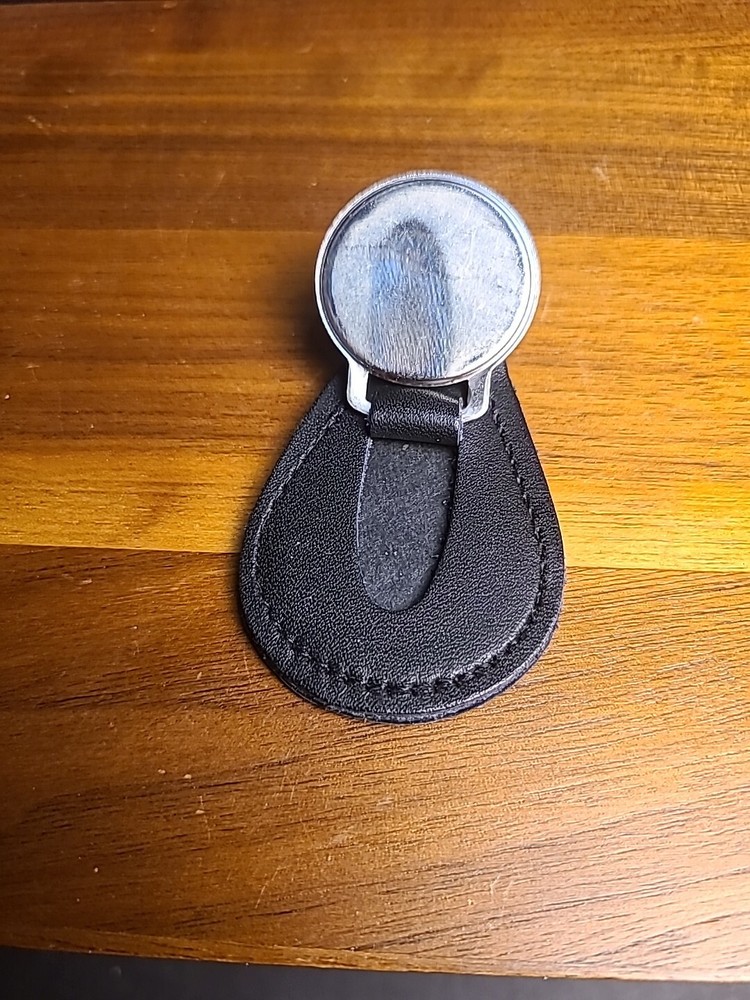 US Navy Keychain Leather Back Enamel Medalion