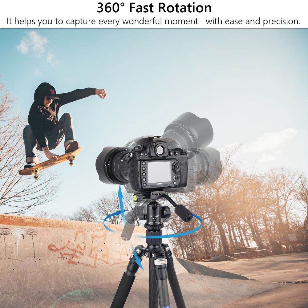 ARTCISE Fluid Video Head Camera Tripod Head Ball Head Mount Panoramic Head