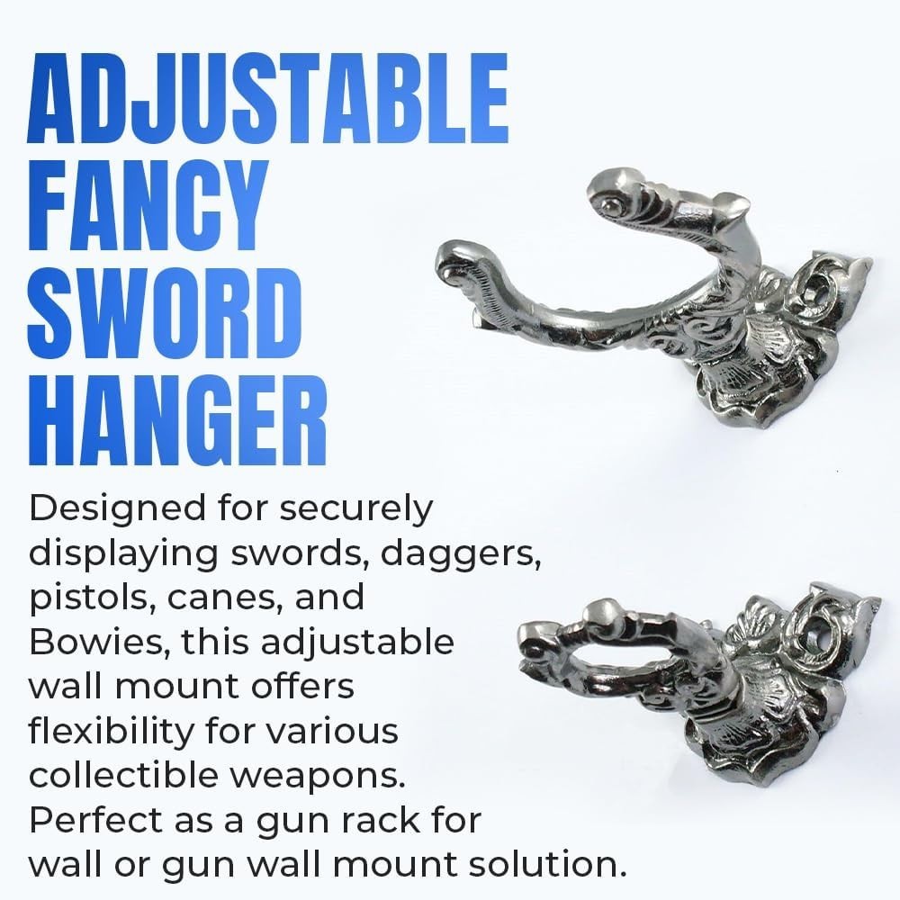 Versatile Vintage Adjustable Sword & Pistol Rack - Complete Mounting Hardware