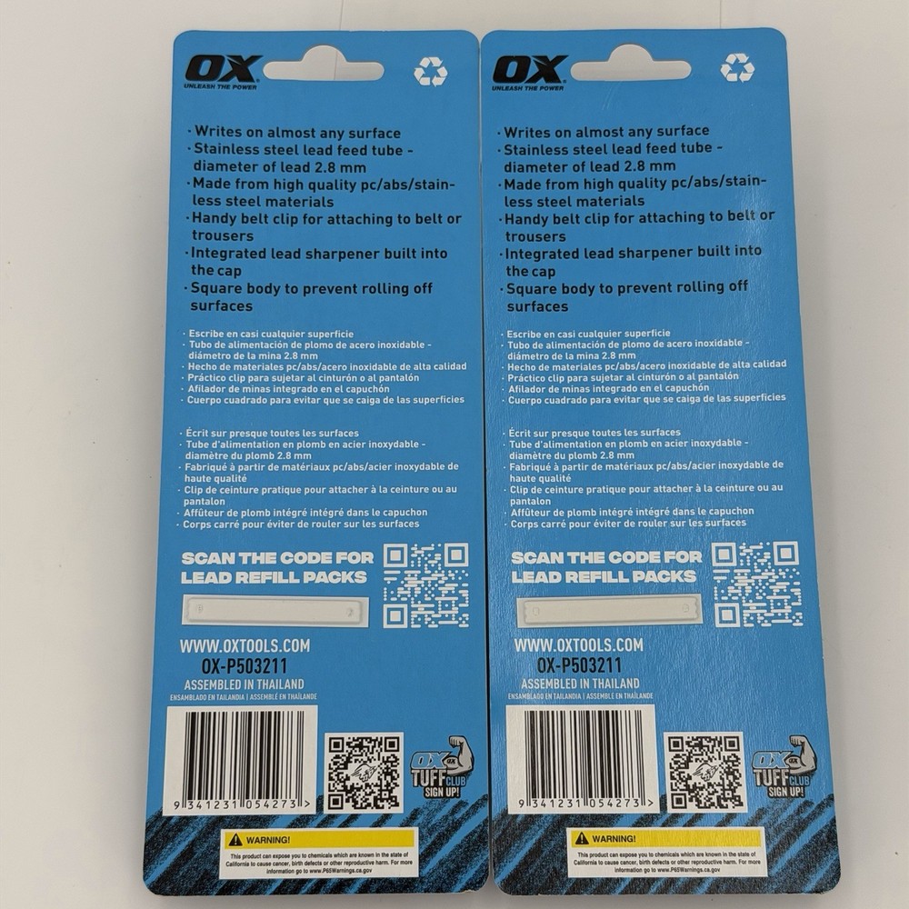 OX Tools Carpenter Pencils Mechanical Set – Heavy Duty Carbon Construction Lot 2