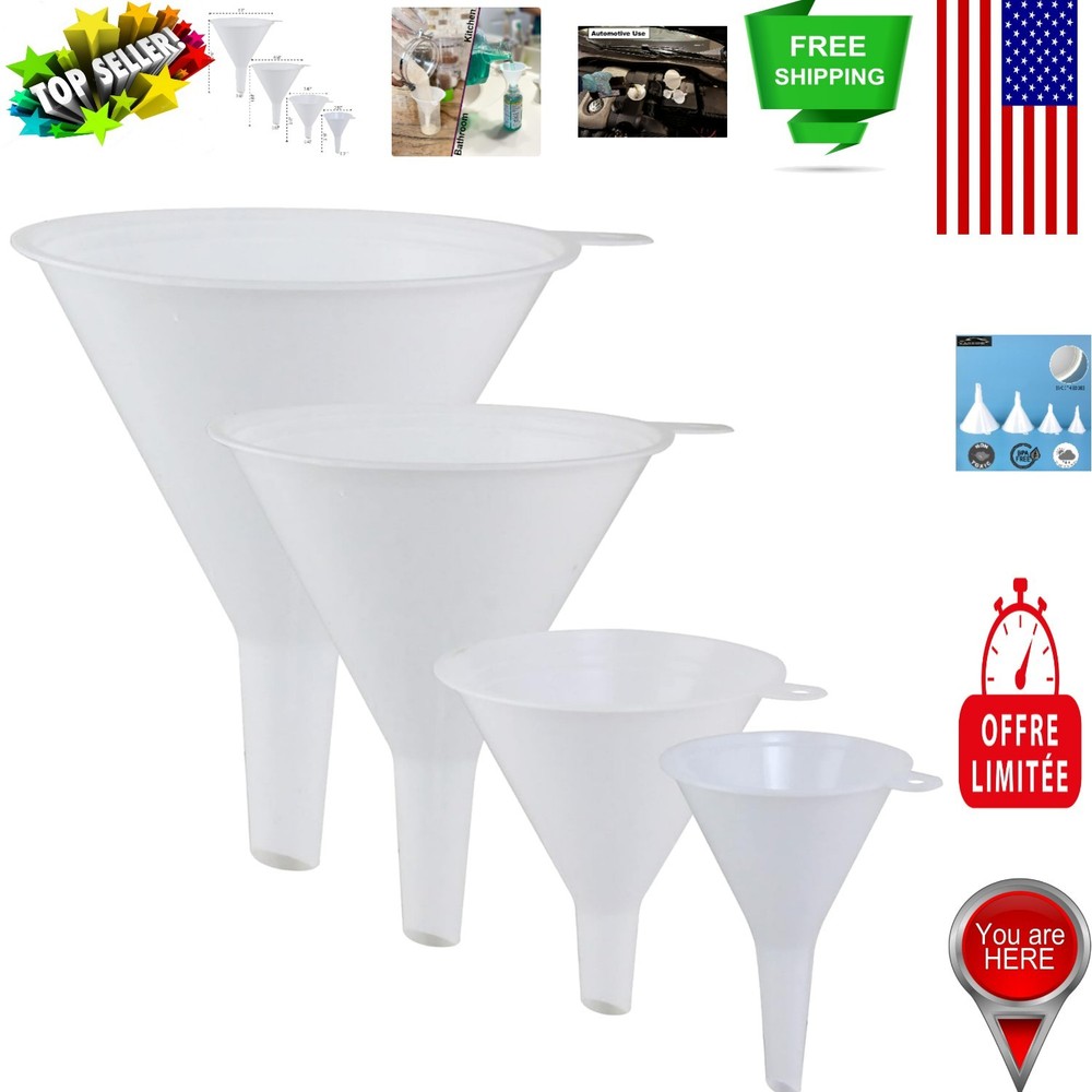 Innovative Multi-Purpose Funnel Set - Ideal for Automotive, Kitchen & Lab Tasks